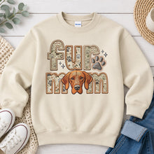 Load image into Gallery viewer, Fur Mom Vizsla dog lover design on Sand crewneck sweatshirt
