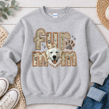 Load image into Gallery viewer, Fur Mom White Retriever dog lover design on Ash Grey crewneck sweatshirt

