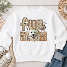 Load image into Gallery viewer, Fur Mom White Retriever dog lover design on White crewneck sweatshirt
