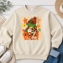 Load image into Gallery viewer, Cozy Season Alligator Fall design on Sand crewneck sweatshirt
