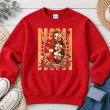 Load image into Gallery viewer, Hello Fall Goose Trio Fall design on Red crewneck sweatshirt

