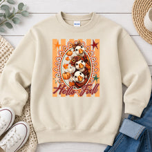 Load image into Gallery viewer, Hello Fall Goose Trio Fall design on Sand crewneck sweatshirt
