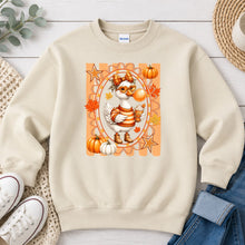 Load image into Gallery viewer, Latte Goose Heart Sunglasses Oval Fall design on Sand crewneck sweatshirt
