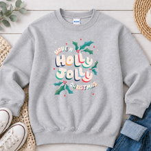Load image into Gallery viewer, Have A Holly Jolly Christmas Christmas design on Ash Grey crewneck sweatshirt
