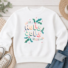 Load image into Gallery viewer, Have A Holly Jolly Christmas Christmas design on White crewneck sweatshirt
