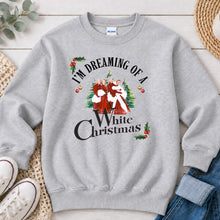 Load image into Gallery viewer, I'm Dreaming Of A White Christmas Christmas design on Ash Grey crewneck sweatshirt
