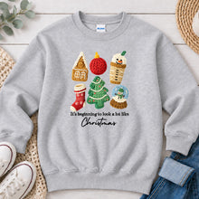 Load image into Gallery viewer, It's Beginning To Look A Lot Like Christmas Christmas design on Ash Grey crewneck sweatshirt
