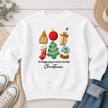 Load image into Gallery viewer, It's Beginning To Look A Lot Like Christmas Christmas design on White crewneck sweatshirt
