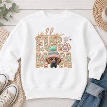 Load image into Gallery viewer, Jolly Great Dane Fawn Christmas design on White crewneck sweatshirt
