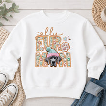 Load image into Gallery viewer, Jolly Great Dane Grey Christmas design on White crewneck sweatshirt
