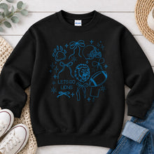 Load image into Gallery viewer, Lets Go Lions Football Doodle Black
