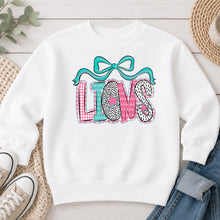 Load image into Gallery viewer, Pink Teal Patterned Lions Bow White
