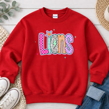 Load image into Gallery viewer, Pastel Checkered Lions Red

