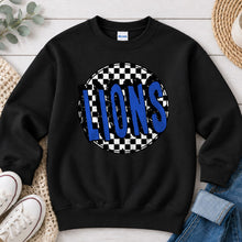 Load image into Gallery viewer, Checkered Circle Lions Black
