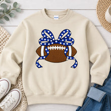 Load image into Gallery viewer, Football Polka Dot Bow Sand
