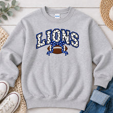 Load image into Gallery viewer, Lions Polka Dot Football Bow Ash Grey
