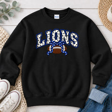 Load image into Gallery viewer, Lions Polka Dot Football Bow Black
