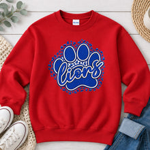 Load image into Gallery viewer, Embroidered Leopard Paw Lions Red
