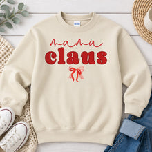 Load image into Gallery viewer, Mama Claus Christmas design on Sand crewneck sweatshirt
