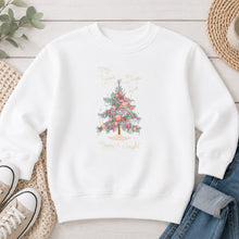Load image into Gallery viewer, May Your Days Be Merry And Bright Christmas design on White crewneck sweatshirt
