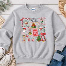 Load image into Gallery viewer, Merry Christmas Collage Christmas design on Ash Grey crewneck sweatshirt
