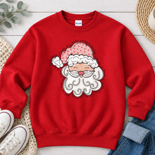 Load image into Gallery viewer, Santa Sketch Christmas design on Red crewneck sweatshirt
