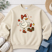 Load image into Gallery viewer, Silly Goose On The Loose Christmas design on Sand crewneck sweatshirt
