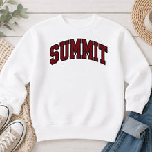 Load image into Gallery viewer, Summit Spirit Wear design on White crewneck sweatshirt
