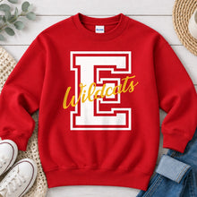 Load image into Gallery viewer, Varsity E Wildcats Script Red

