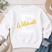 Load image into Gallery viewer, Varsity E Wildcats Script White
