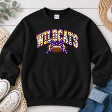 Load image into Gallery viewer, Wildcats Polka Dot Football Bow Black
