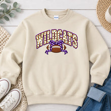 Load image into Gallery viewer, Wildcats Polka Dot Football Bow Sand
