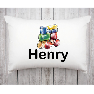 Personalized Pillowcase Watercolor Train