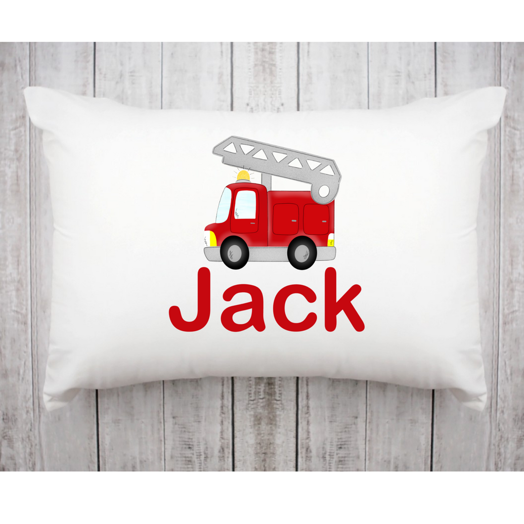 Personalized Pillowcase Fire Truck