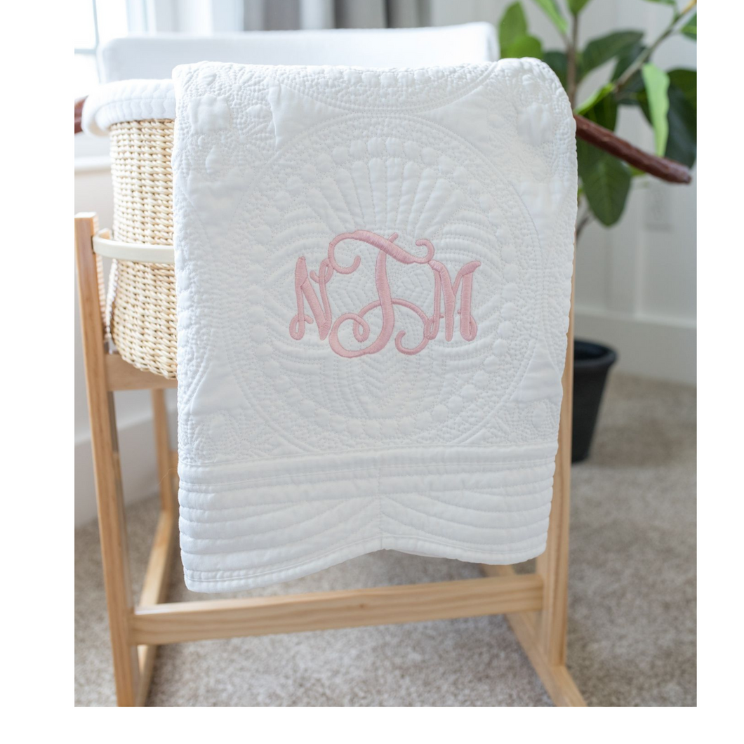 Heirloom Quilt Embroidered Monogram Quilt