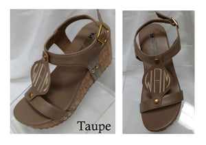 Monogramed Personalized Wedge Sandal Heels