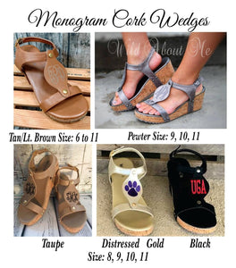 Monogramed Personalized Wedge Sandal Heels