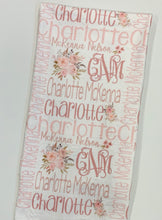 Load image into Gallery viewer, Personalized Baby Girl Monogrammed Name Floral Wreath CHARLOTTE
