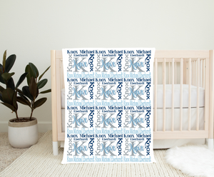 Personalized Baby Boy Name Blanket KNOX