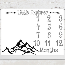 Load image into Gallery viewer, Milestone Blanket Monthly Growth Tracker LITTLE EXPLORER
