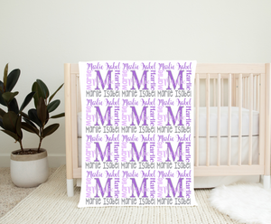 Personalized Name Blanket Center Letter MARLIE