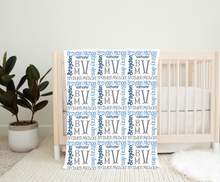 Load image into Gallery viewer, Personalized Name Monogram Name Boy Blanket ~BRAYDEN
