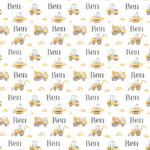 Load image into Gallery viewer, Personalized Name Blanket Construction Trucks BEN
