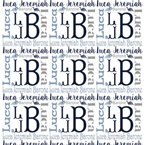 Personalized Name Monogram Dinosaur Blanket LUCA