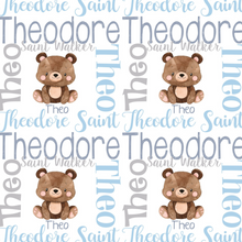 Load image into Gallery viewer, Personalized Name Blanket Teddy Bear THEO
