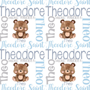 Personalized Name Blanket Teddy Bear THEO