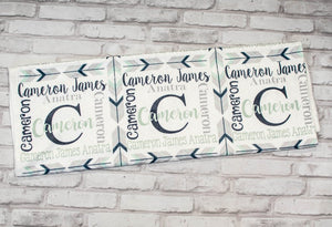 Personalized Baby Boy Name Blanket CAMERON