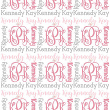 Load image into Gallery viewer, Personalized Name Monogram Blanket Girl ~ You pick your colors
