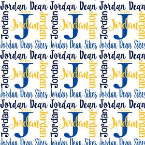 Personalized Name Blanket Boy - You pick the colors - JORDAN