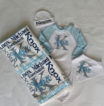 Load image into Gallery viewer, Personalized Baby Boy Name Blanket KNOX
